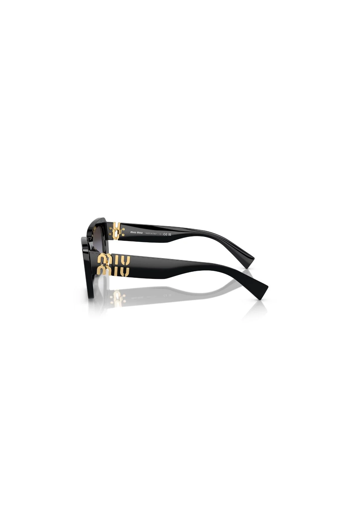 Miu Miu Rectangle Framed Sunglasses - Black/ Gradient Grey - Image 3