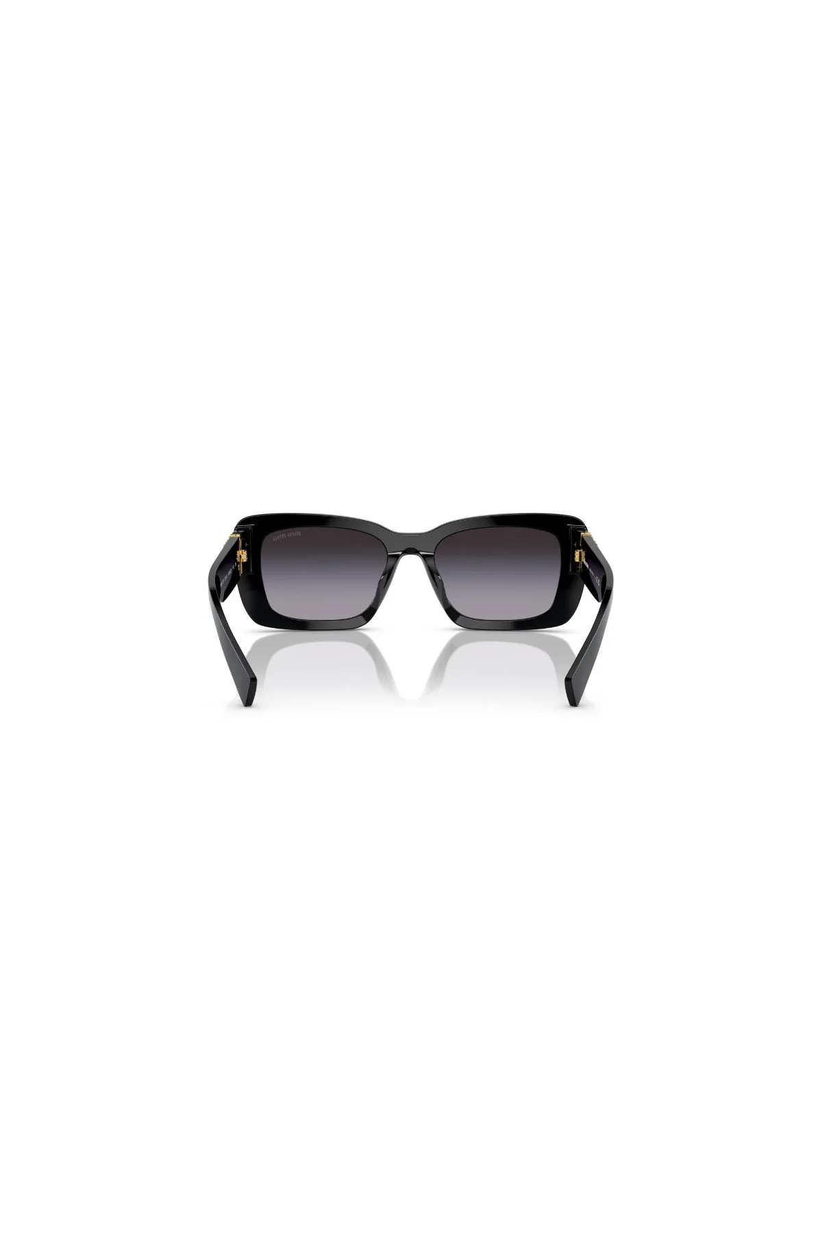 Miu Miu Rectangle Framed Sunglasses - Black/ Gradient Grey - Image 4