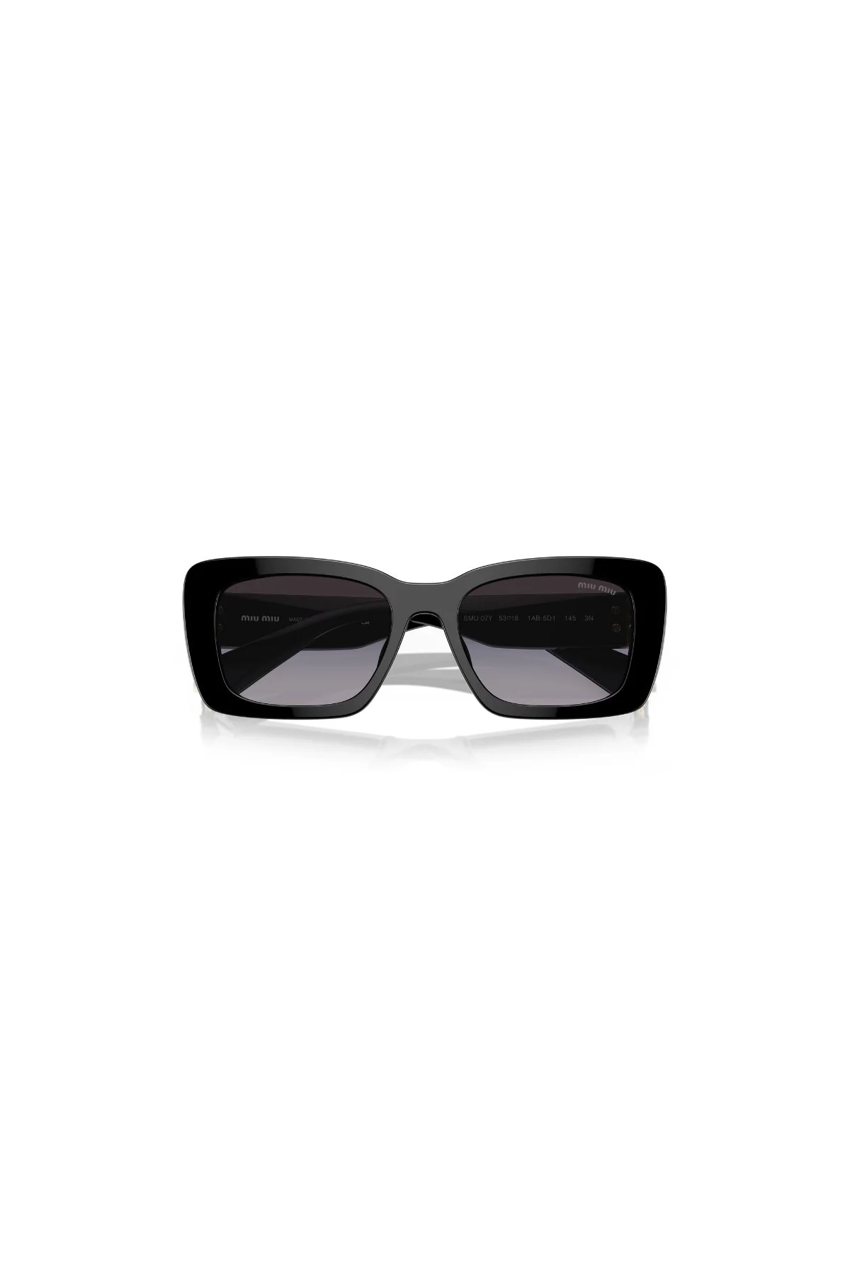 Miu Miu Rectangle Framed Sunglasses - Black/ Gradient Grey - Image 5