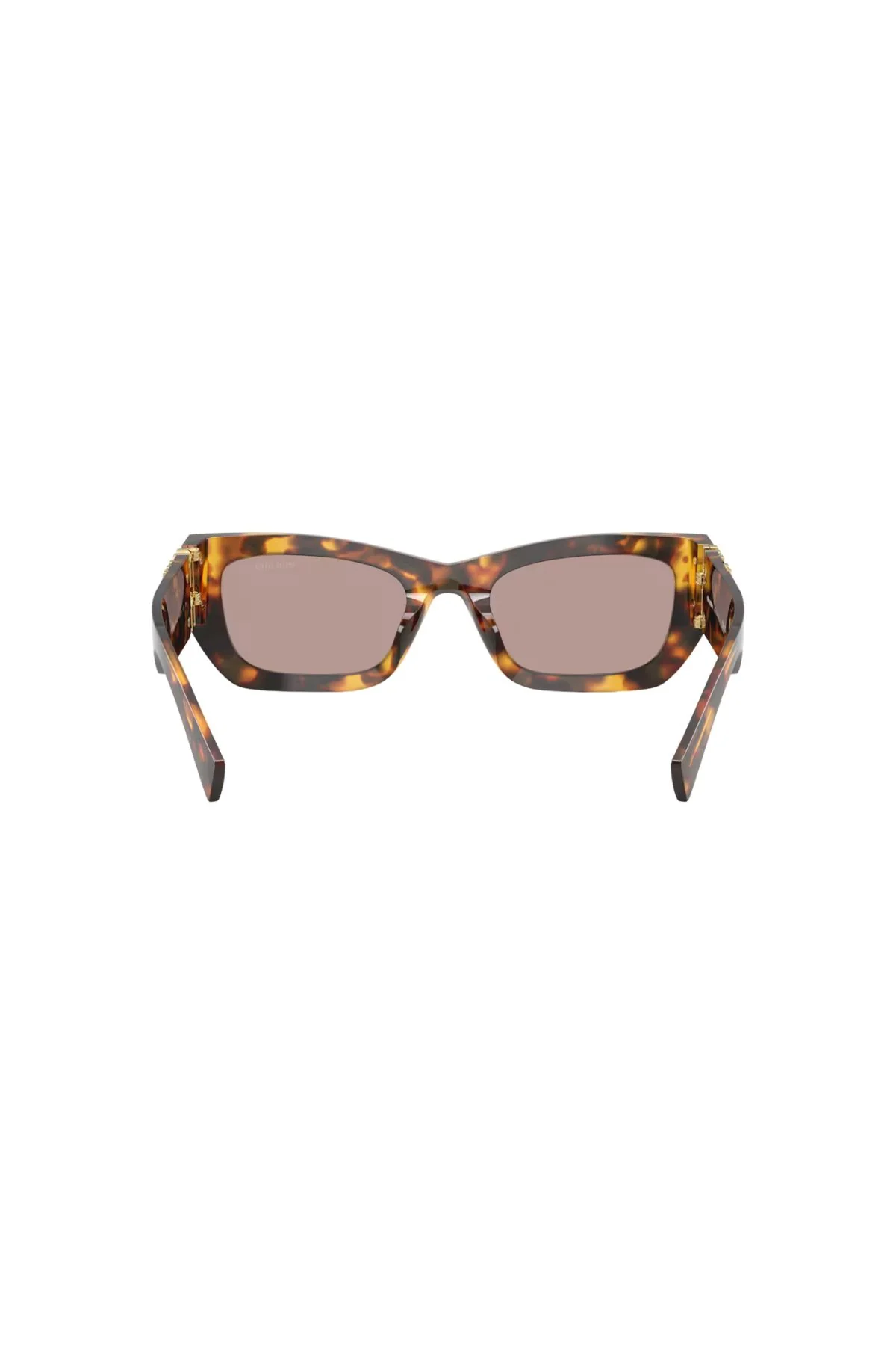Miu Miu Rectangular Frame Sunglasses - Honey Havana/ Light Purple Brown - Image 4