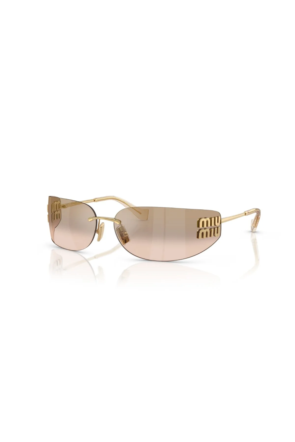 Miu Miu Sunglasses - Gold/ Light Brown - Image 2