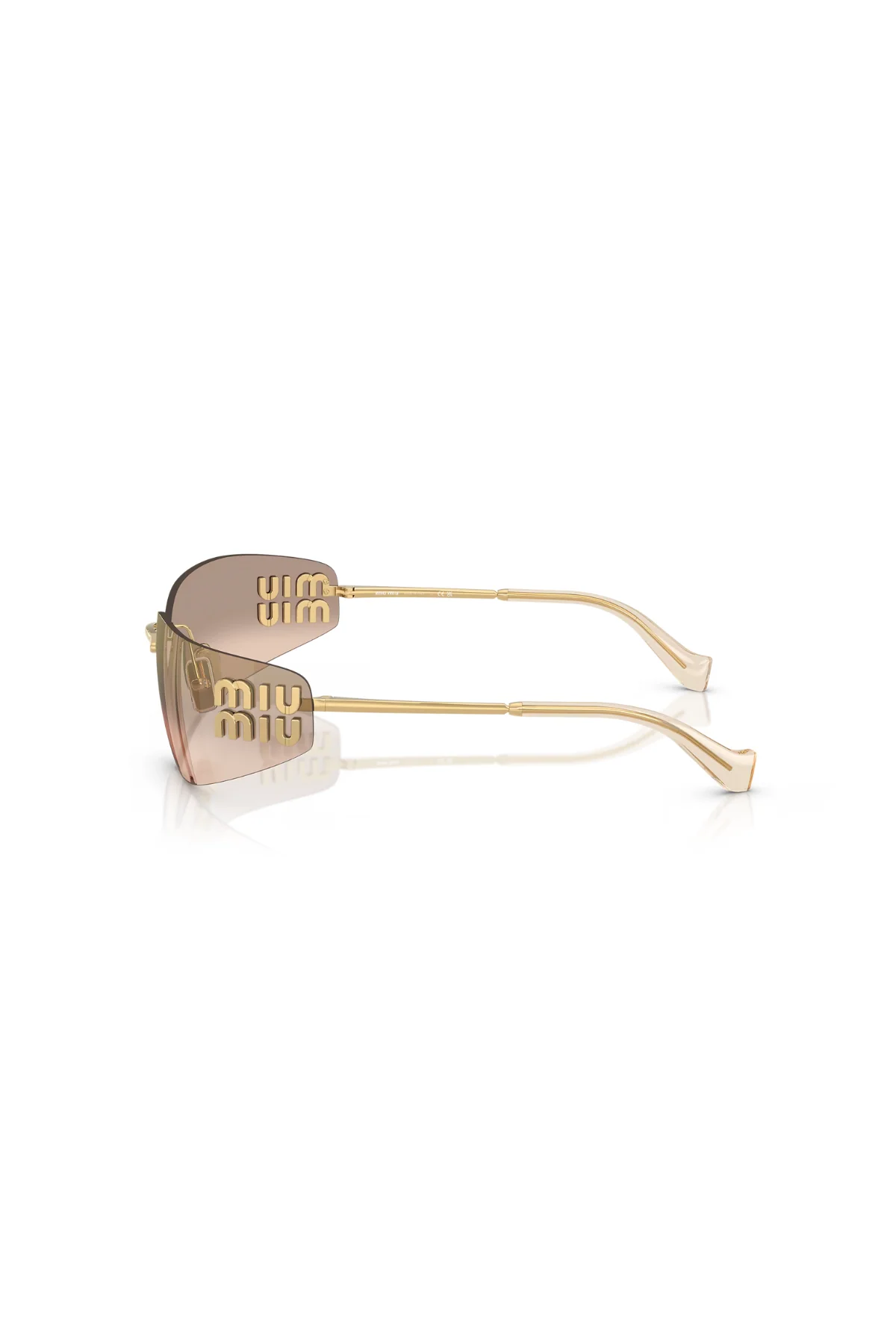 Miu Miu Sunglasses - Gold/ Light Brown - Image 3