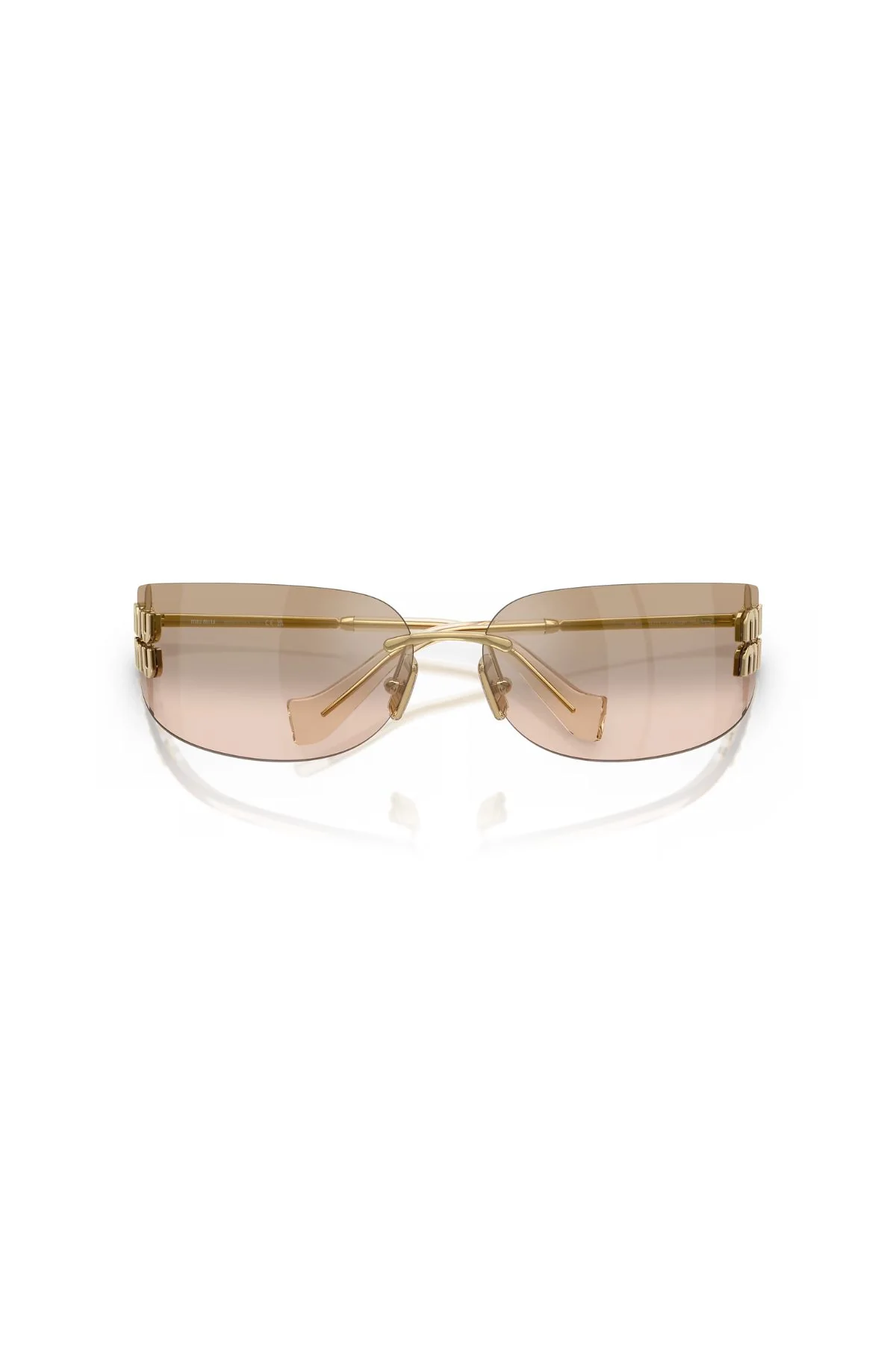 Miu Miu Sunglasses - Gold/ Light Brown - Image 5