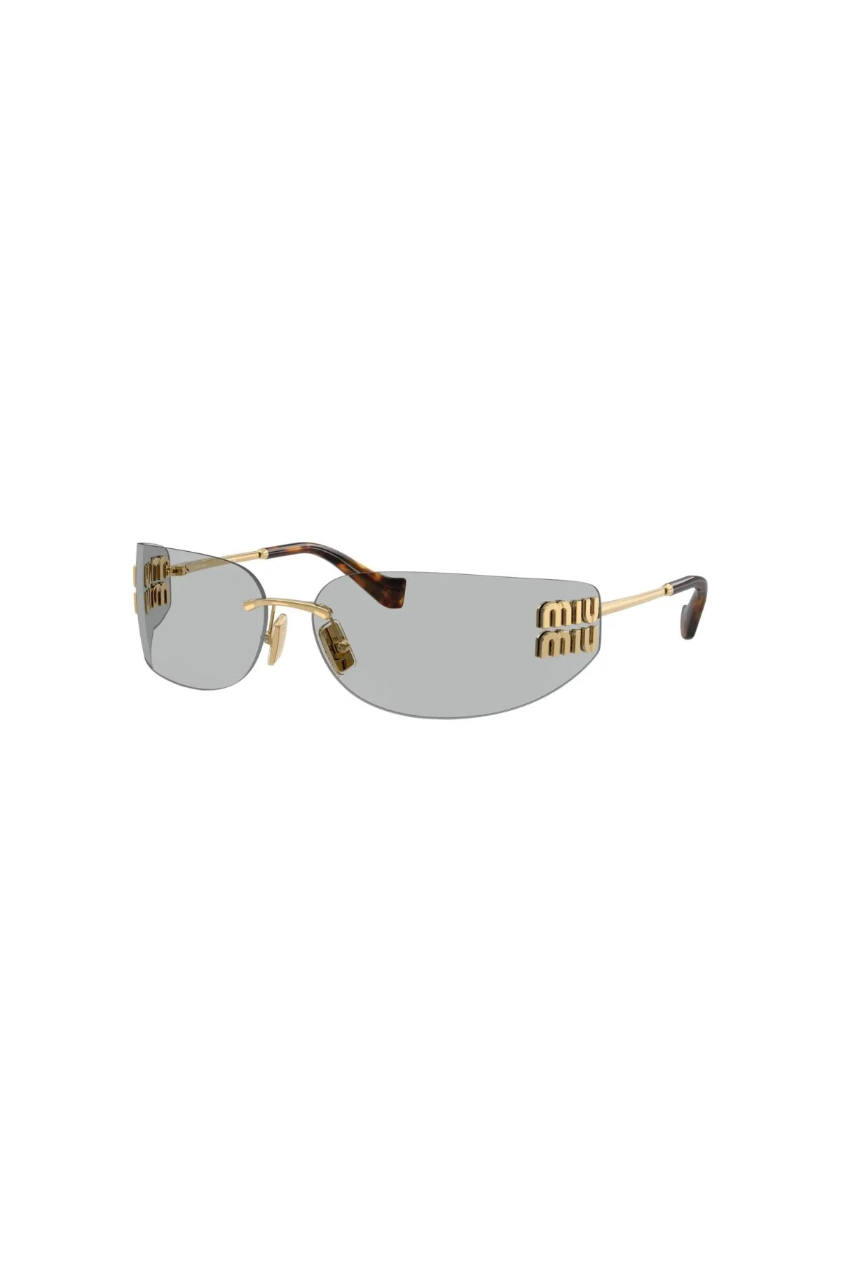 Miu Miu Sunglasses - Gold/ Light Grey - Image 2