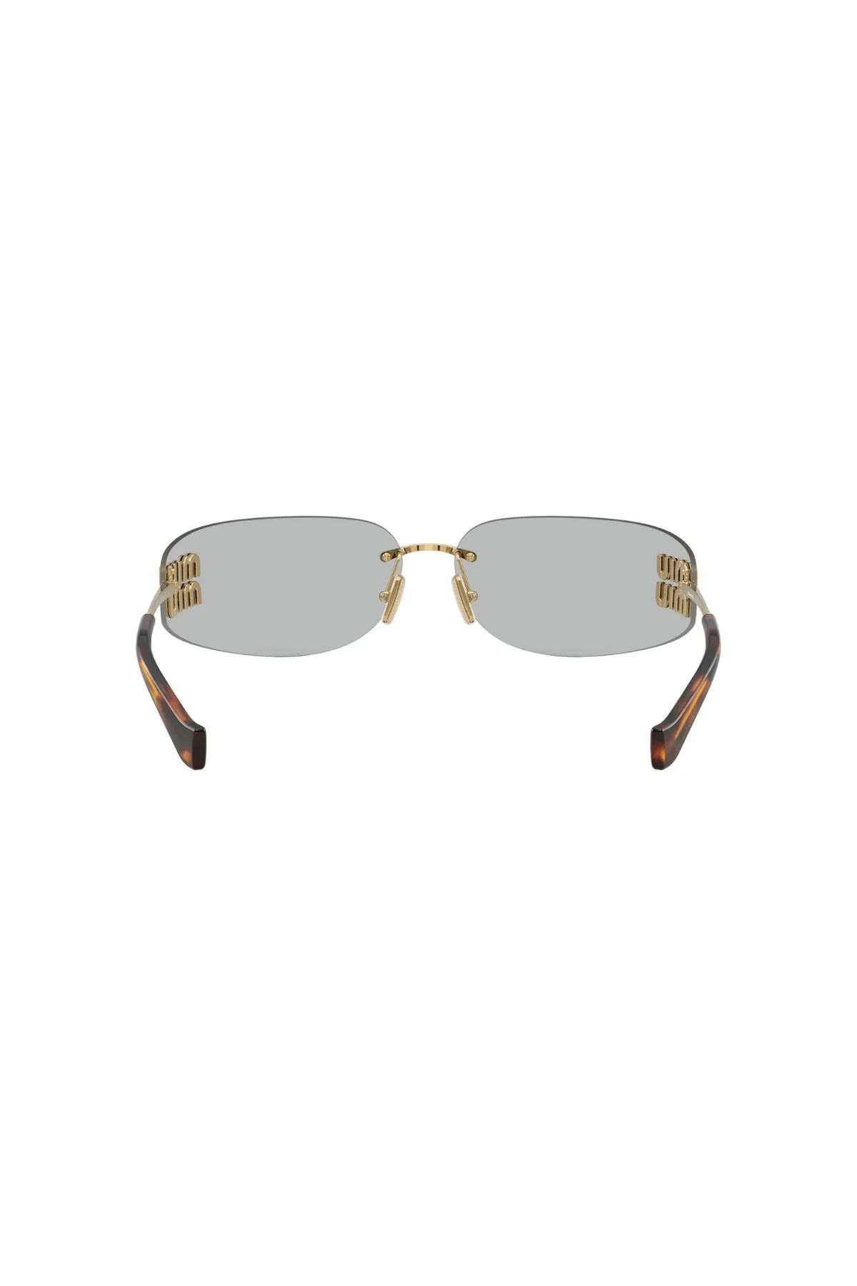 Miu Miu Sunglasses - Gold/ Light Grey - Image 3