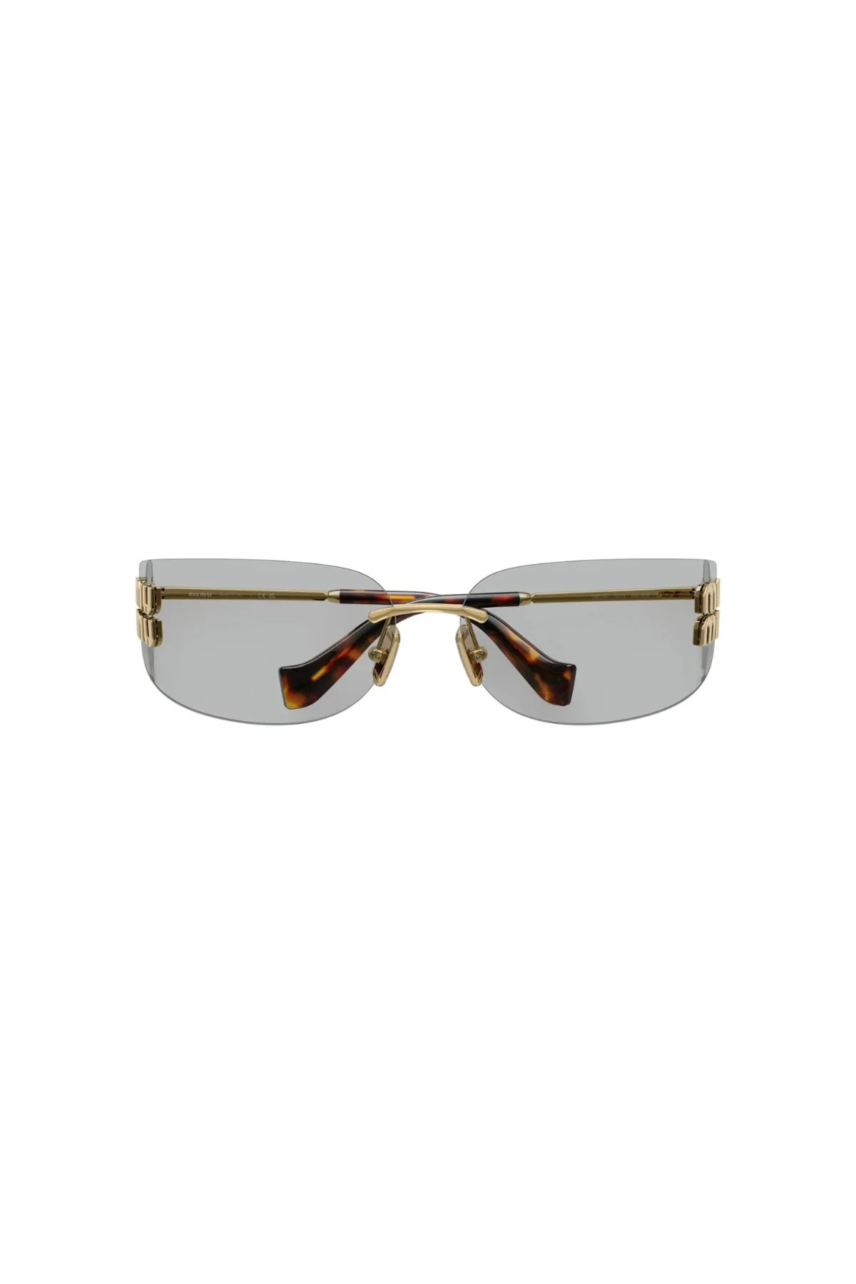 Miu Miu Sunglasses - Gold/ Light Grey - Image 5