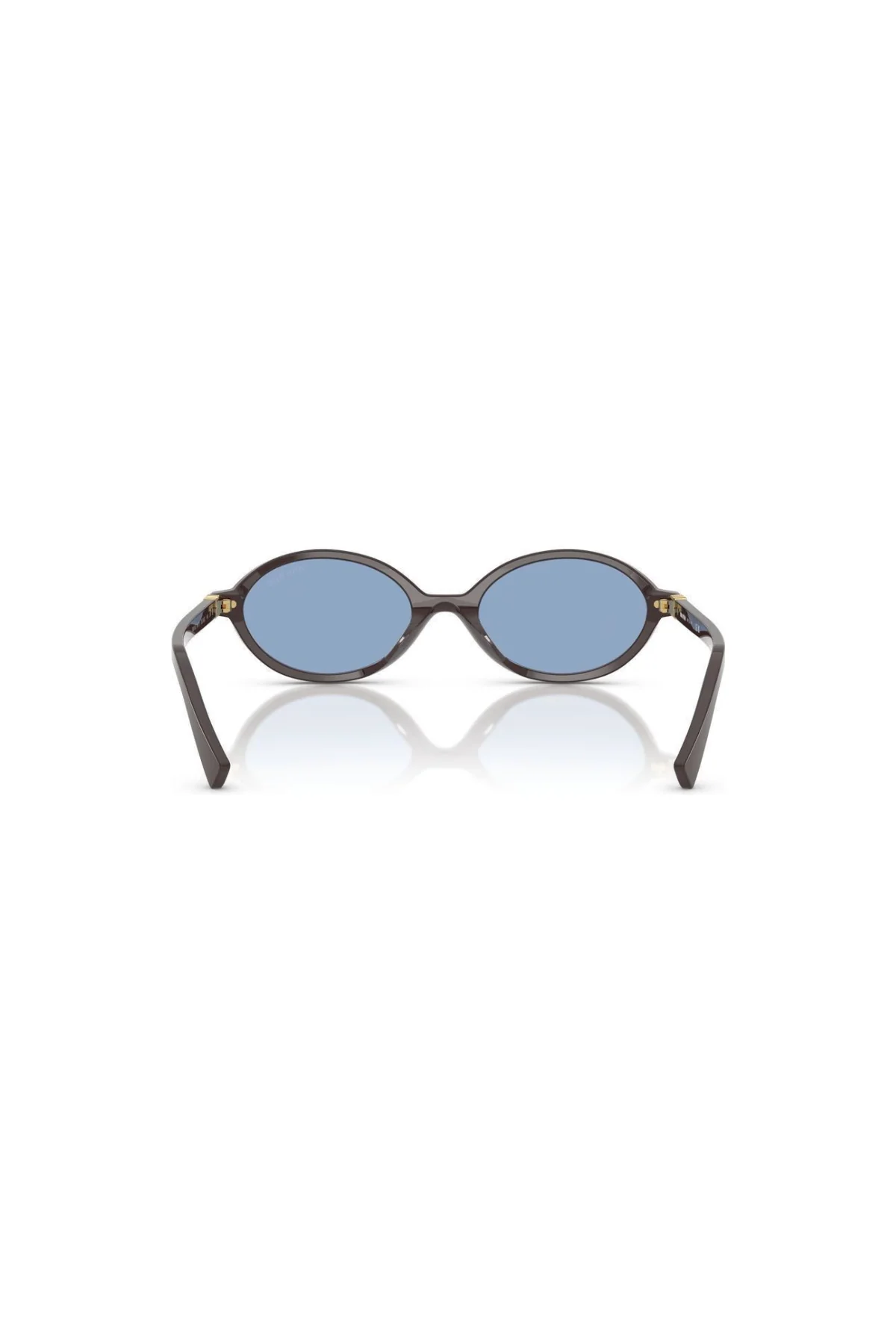 Miu Miu Oval Sunglasses - Moka/ Light Blue - Image 3