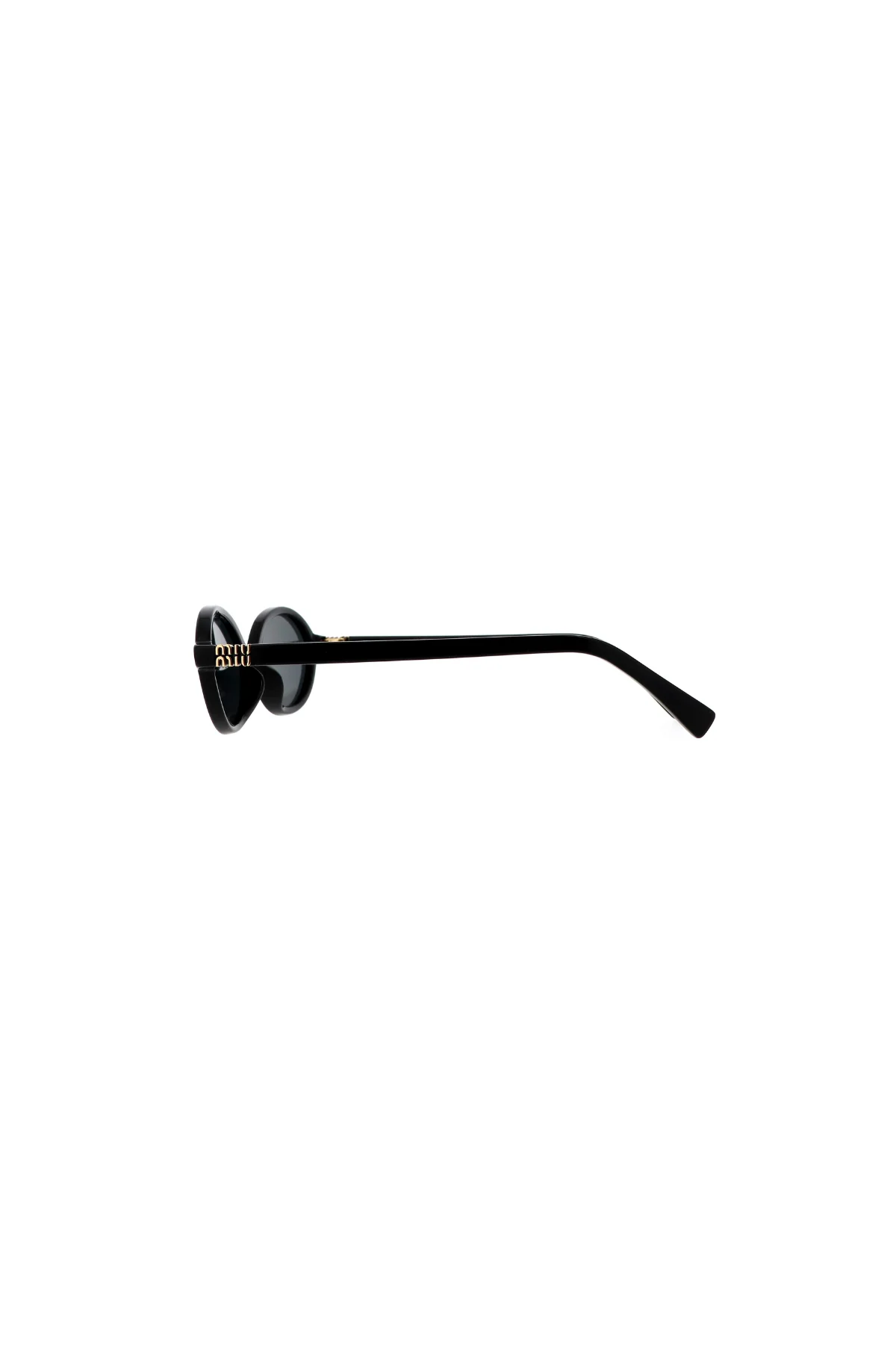 Miu Miu Oval Sunglasses - Black/ Dark Grey - Image 3