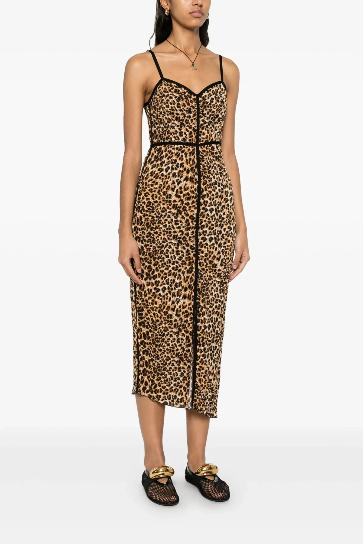 Nanushka Abir Leopard Print Dress - Ocelot - Image 3