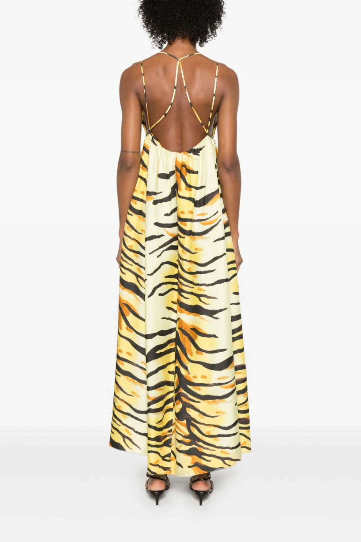 Nanushka Delphy Tiger Print Silk Twill Maxi Dress - Image 3