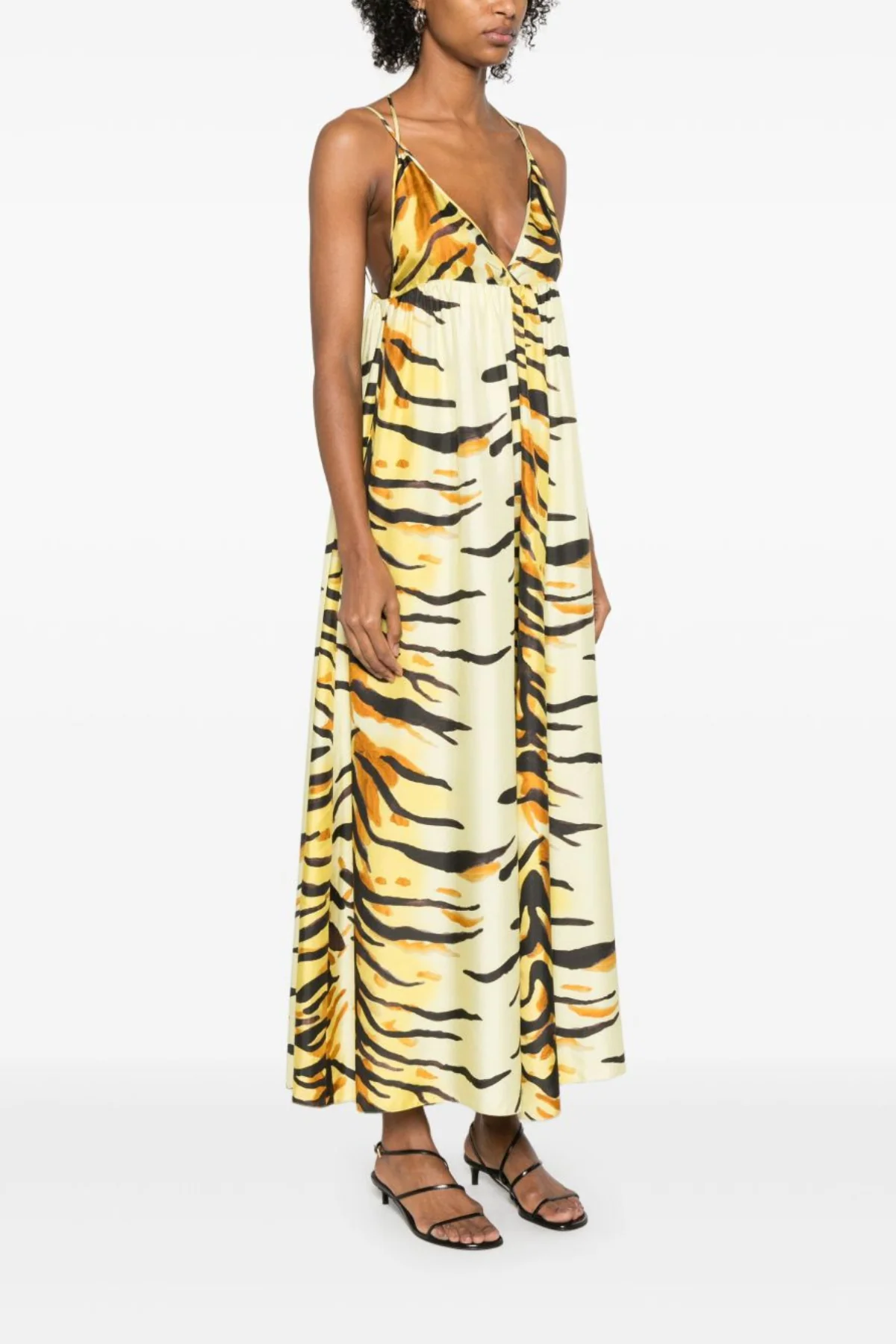Nanushka Delphy Tiger Print Silk Twill Maxi Dress - Image 5