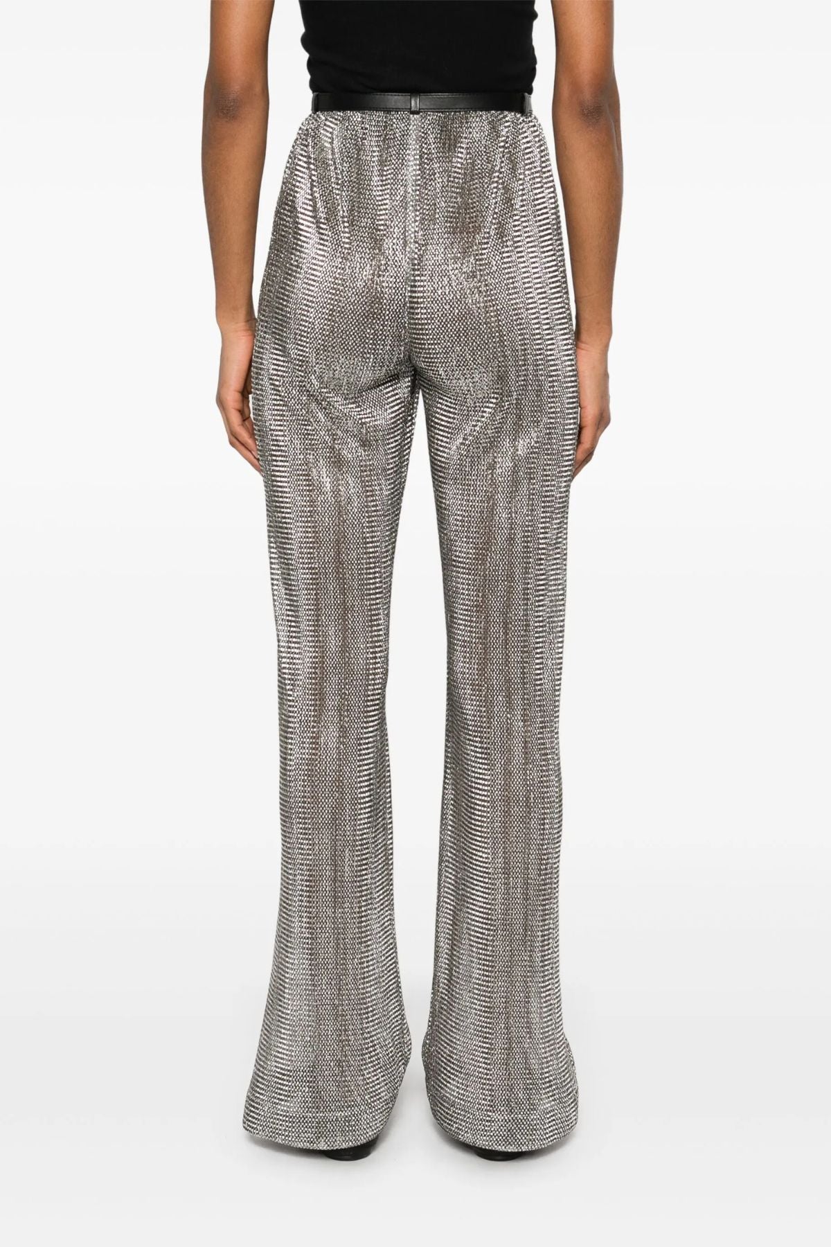 Nanushka Maglie Silver Pants - Silver/ Black - Image 4