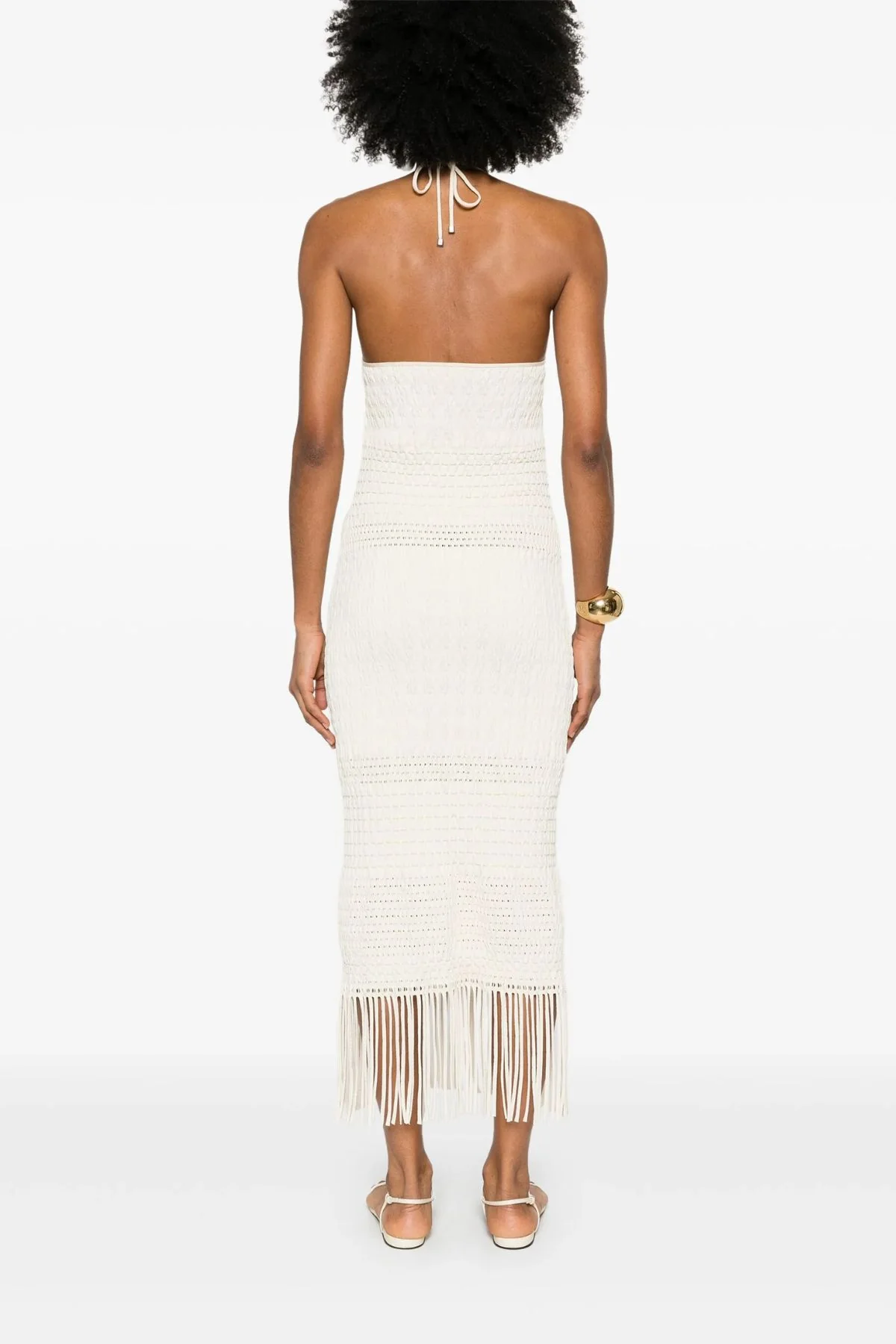 Nanushka Neiva Halter Dress - Creme - Image 3