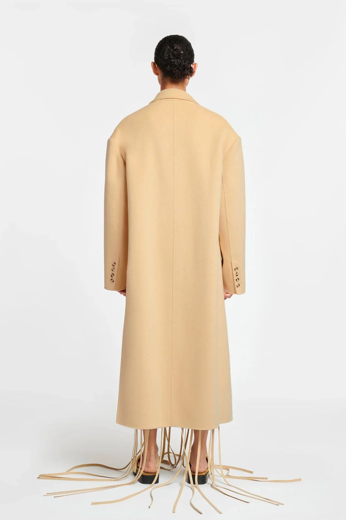 Nanushka Veda Oversized Single Breasted Coat - Creme - Image 3