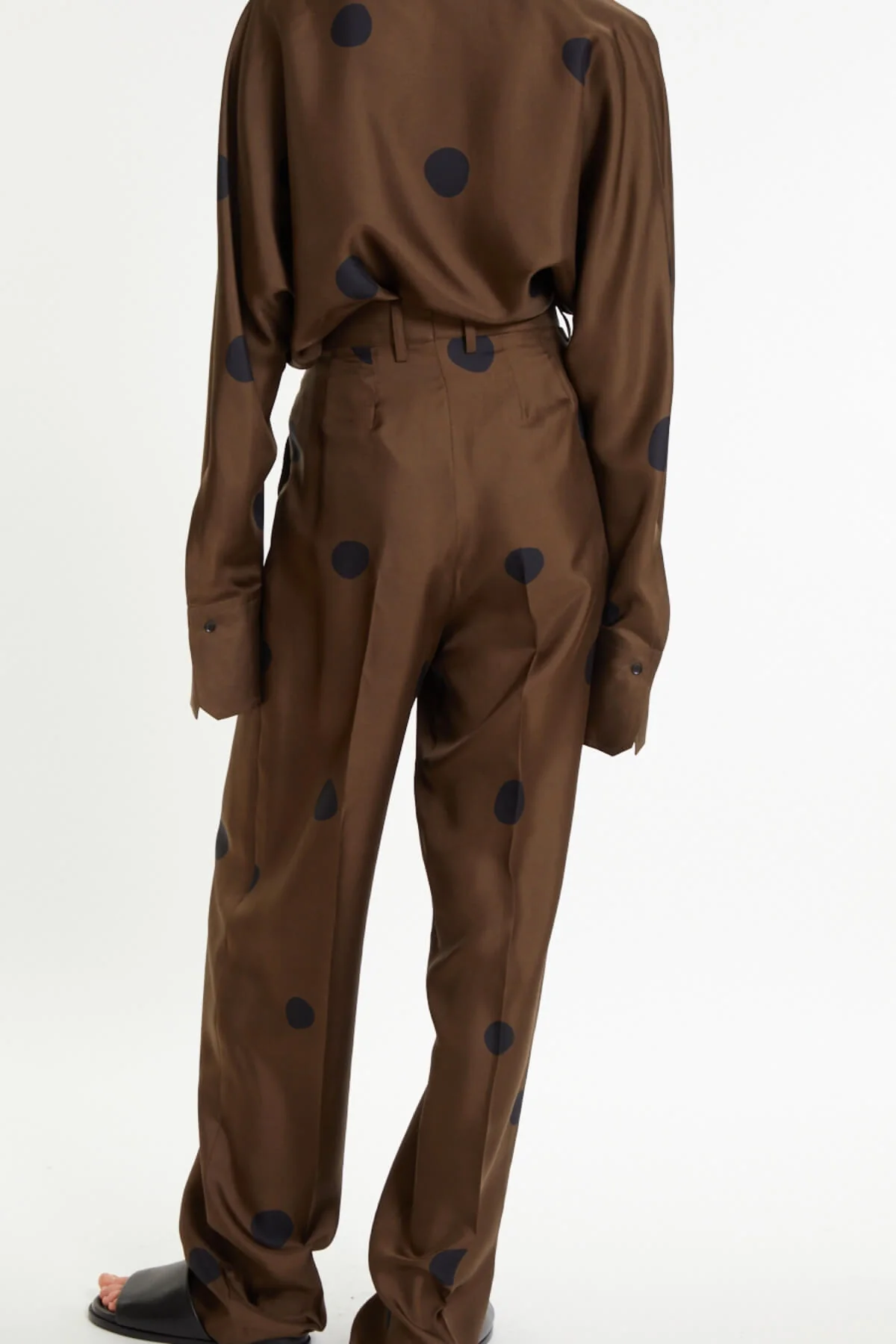 Petar Petrov Distraction Printed Silk Trousers - Umber/ Black - Image 3