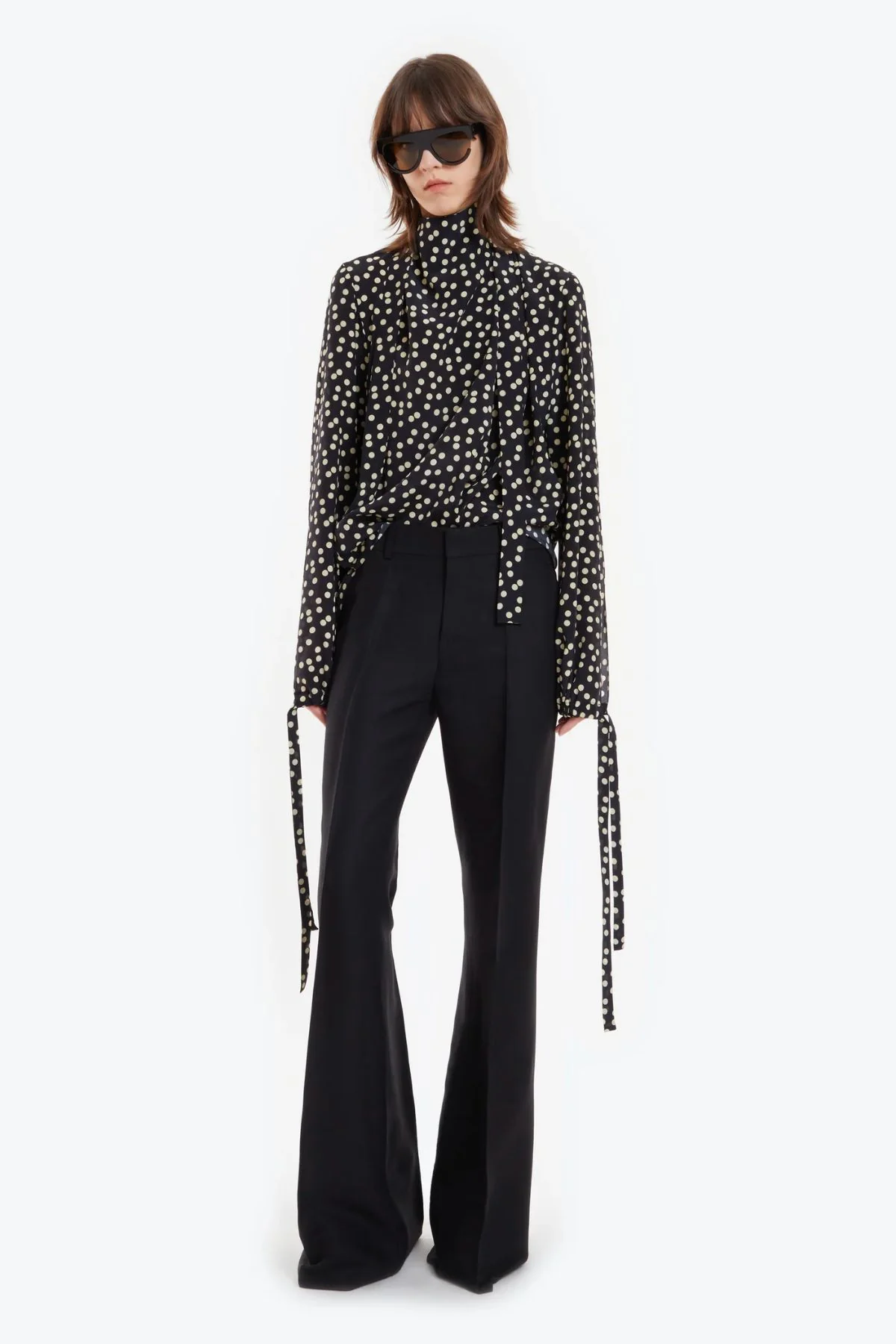 Petar Petrov Gallery Silk Blouse - Black/ Ivory Dot - Image 2
