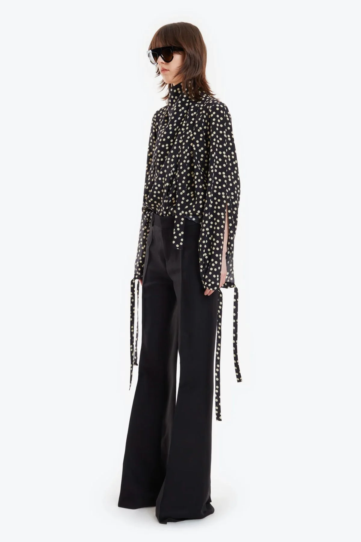 Petar Petrov Gallery Silk Blouse - Black/ Ivory Dot - Image 4