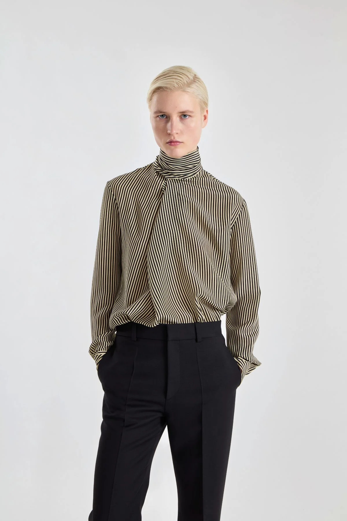 Petar Petrov The Drift Blouse - Ivory Black Stripe - Image 4