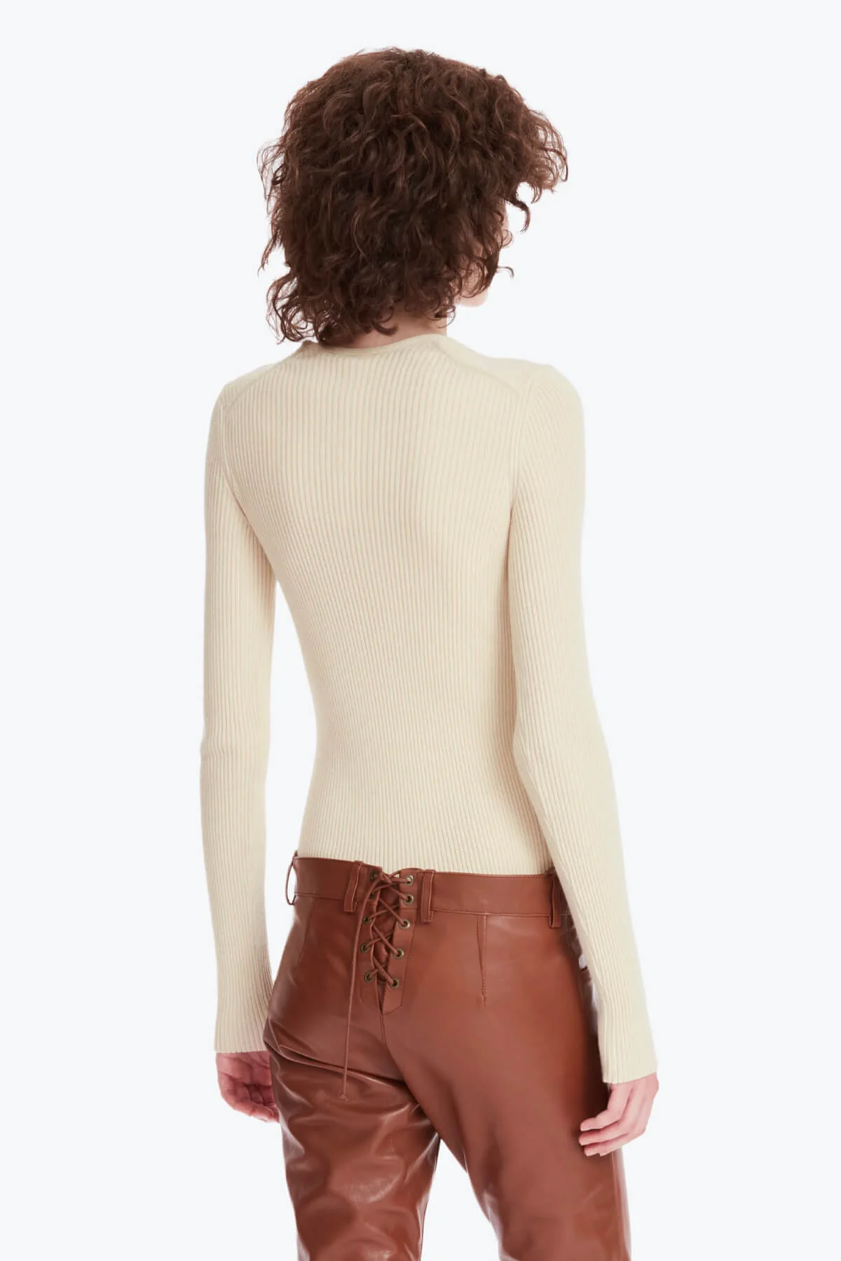 Petar Petrov Valli Rib Knit V-Neck Top - Butter - Image 3