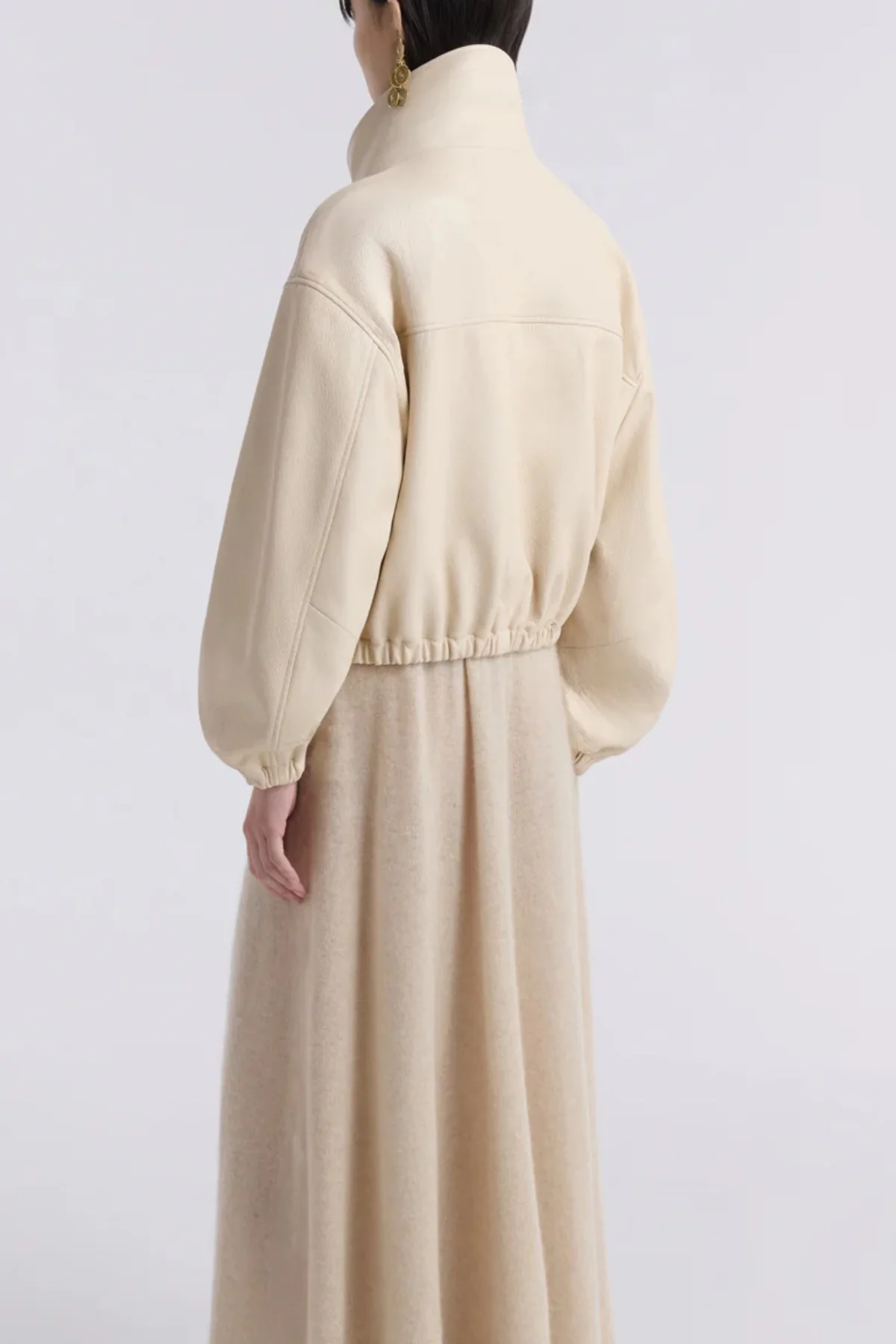 Nour Hammour Pia Bomber Jacket - Ivory - Image 4