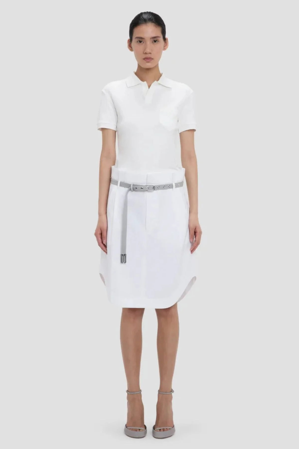 Victoria Beckham Polo Collar Top - White - Image 3