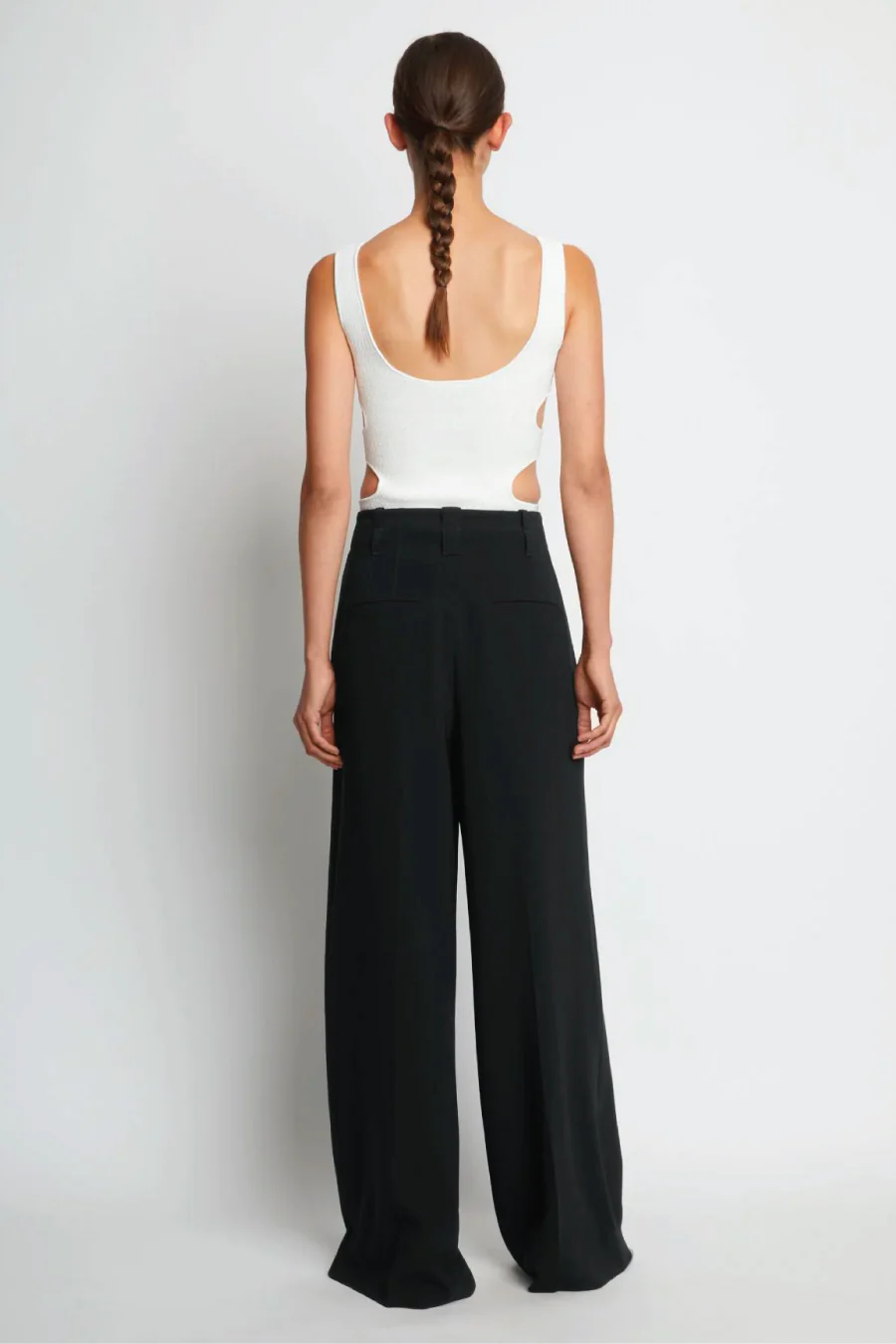 Proenza Schouler Crepe Wide Leg Pants - Black - Image 3