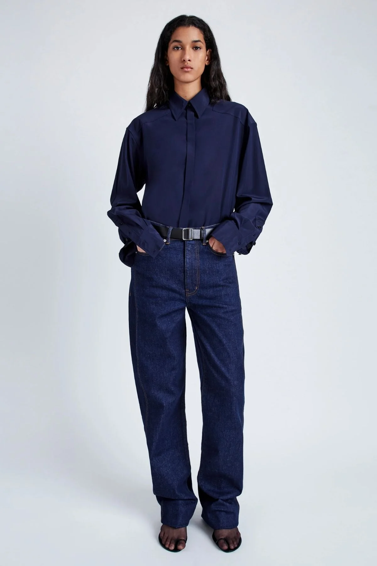 Proenza Schouler Demi Blouse - Navy - Image 2