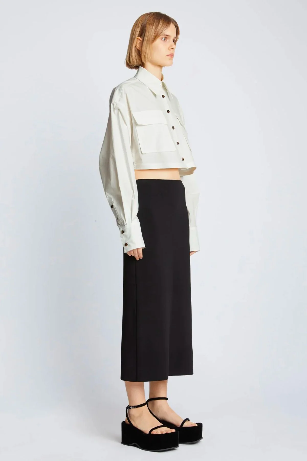 Proenza Schouler Crop Shirt - White - Image 4