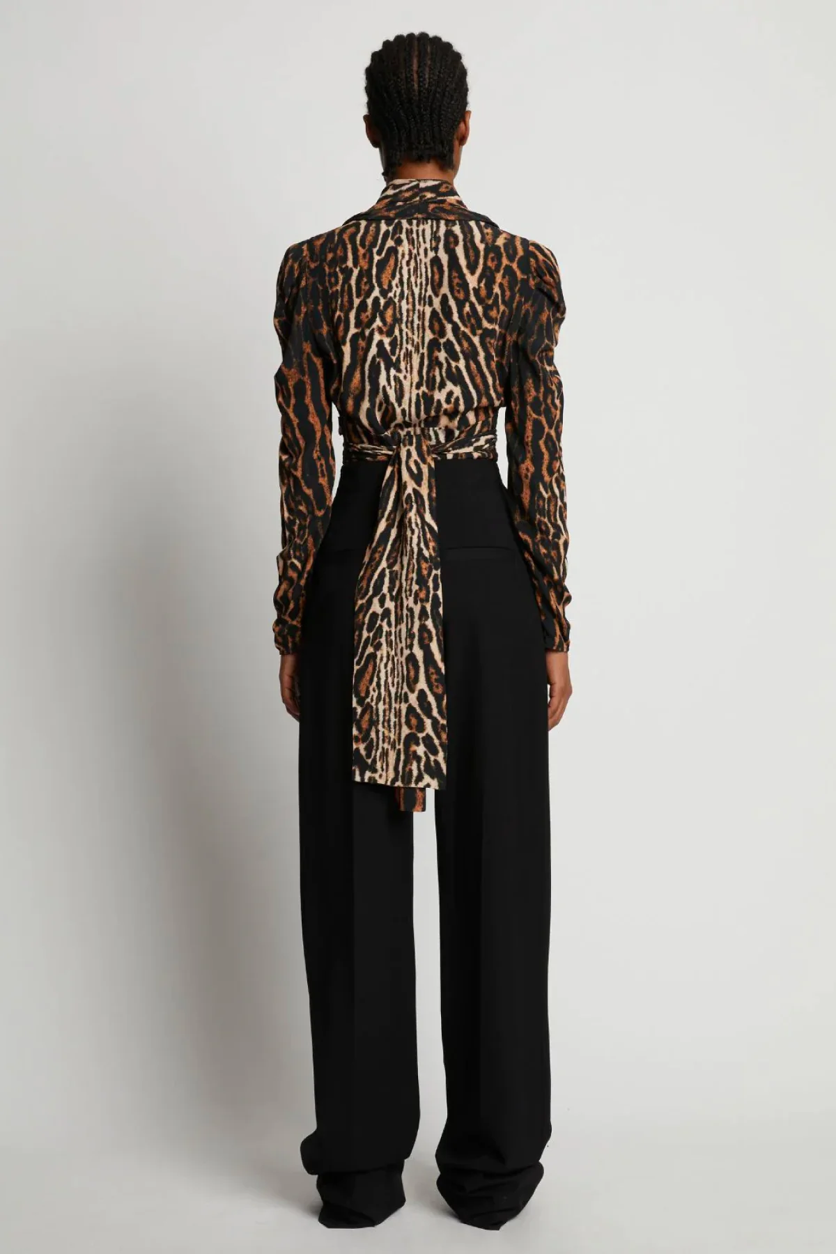 Proenza Schouler Leopard Print V-Neck Top - Brown Multi - Image 3