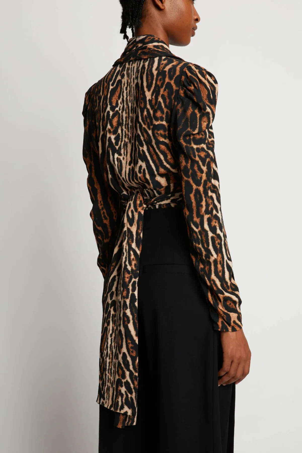 Proenza Schouler Leopard Print V-Neck Top - Brown Multi - Image 5