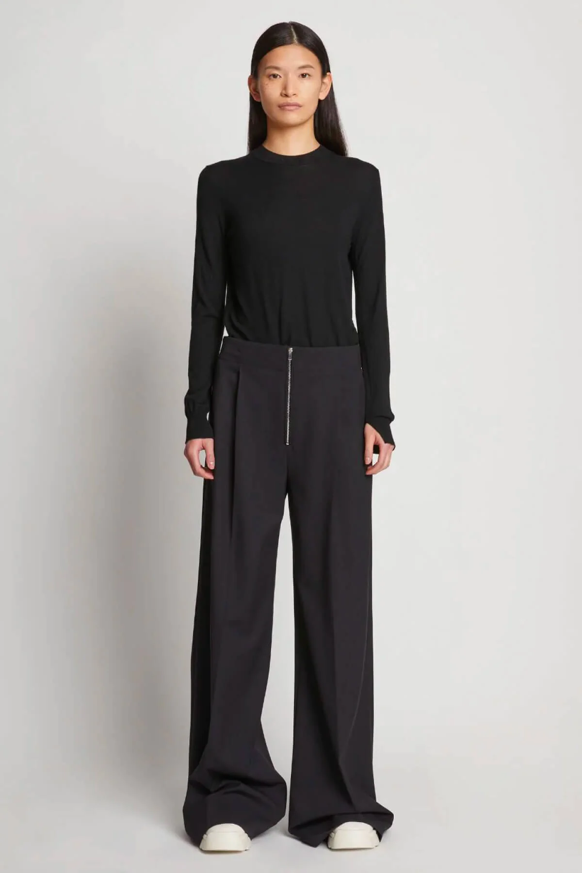 Proenza Schouler Lightweight Wool Pant - Black - Image 2