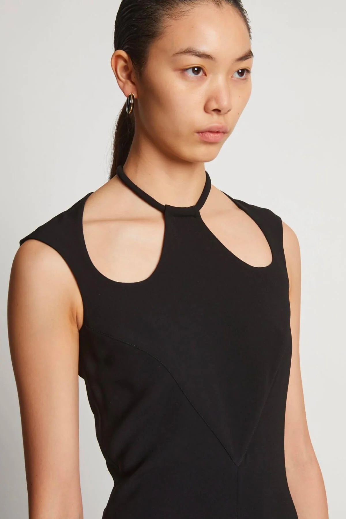 Proenza Schouler Matte Viscose Crepe A-Line Dress - Black - Image 5