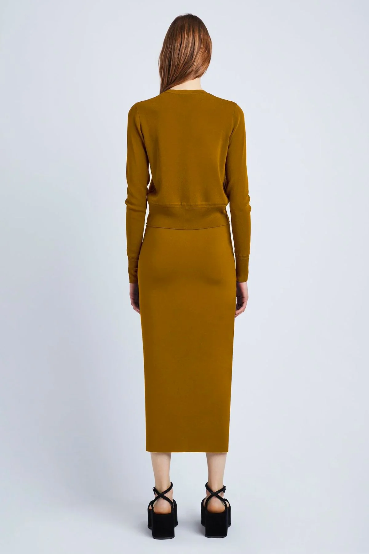 Proenza Schouler Silk Viscose Cardigan - Ochre - Image 3