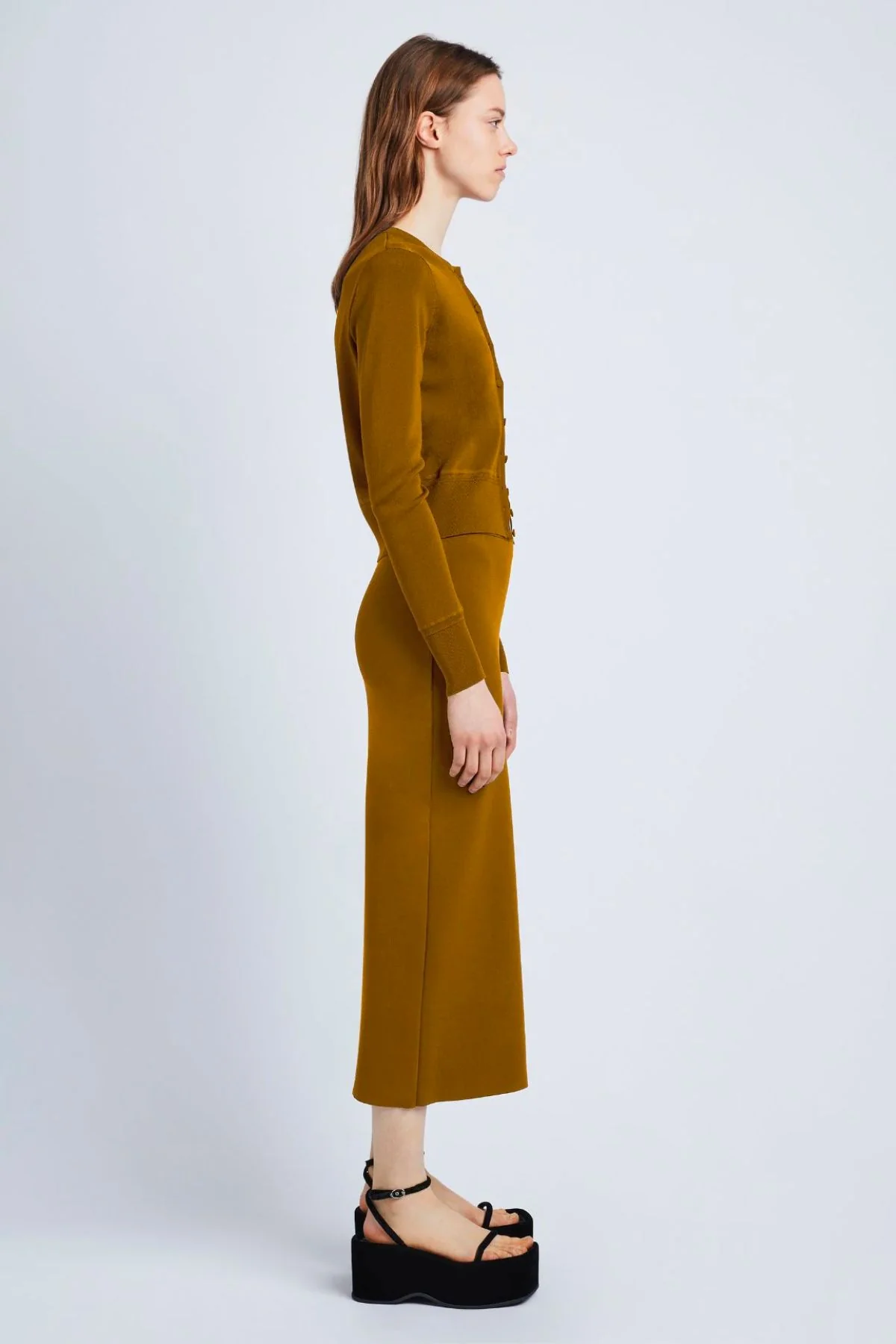 Proenza Schouler Silk Viscose Cardigan - Ochre - Image 4