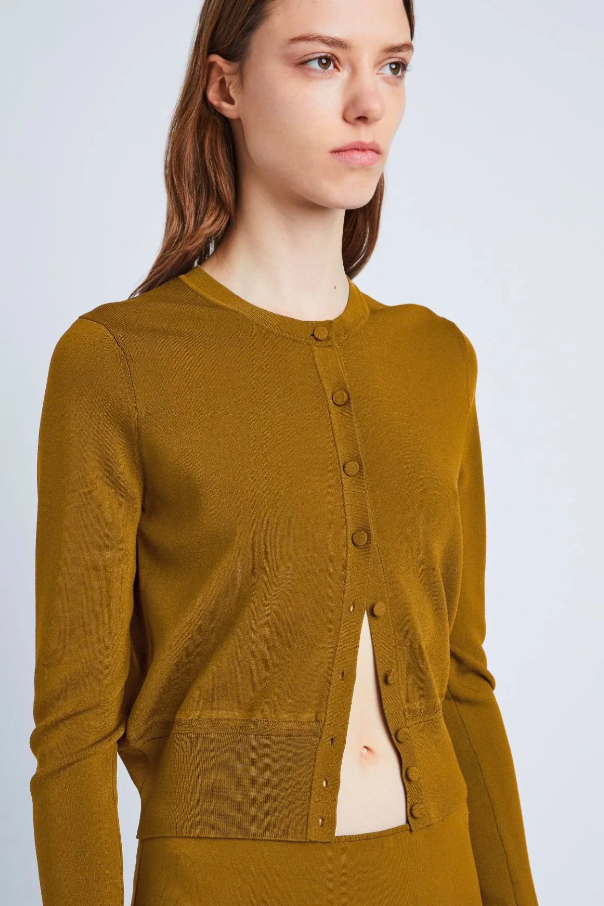 Proenza Schouler Silk Viscose Cardigan - Ochre - Image 5