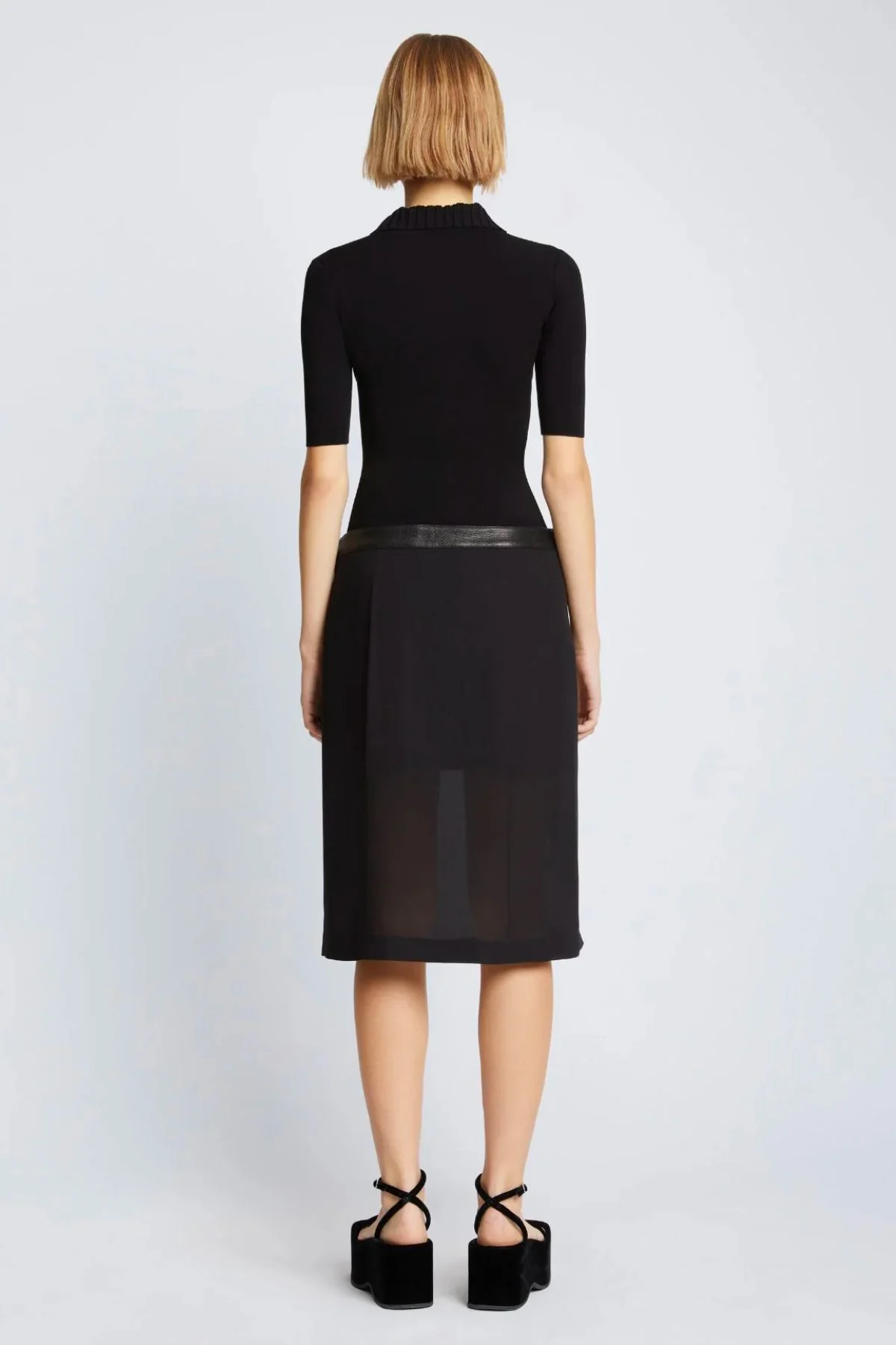Proenza Schouler Silk Viscose Polo Bodysuit - Black - Image 4