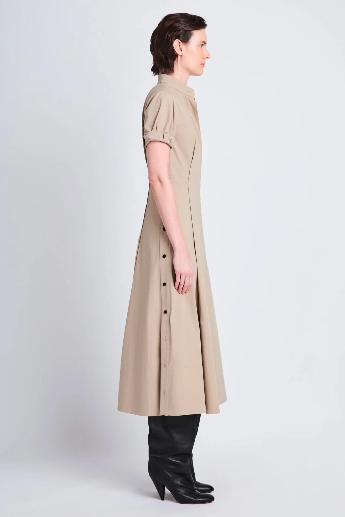Proenza Schouler Tracey Cotton Shirtdress - Khaki - Image 4