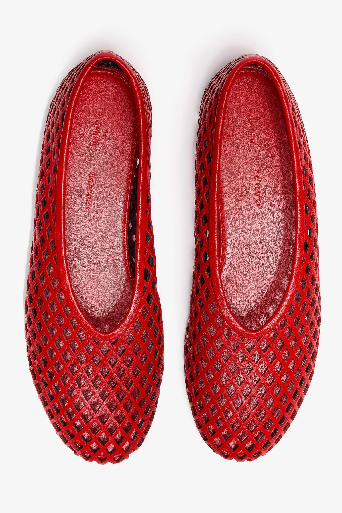 Proenza Schouler Tee Perforated Ballerina Flats - Red - Image 3