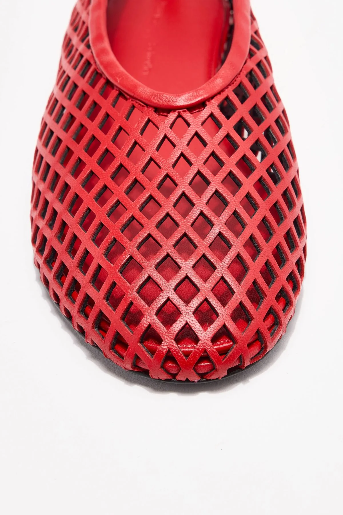 Proenza Schouler Tee Perforated Ballerina Flats - Red - Image 4