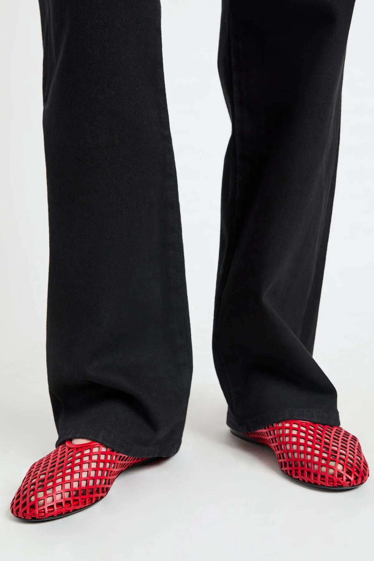 Proenza Schouler Tee Perforated Ballerina Flats - Red - Image 5