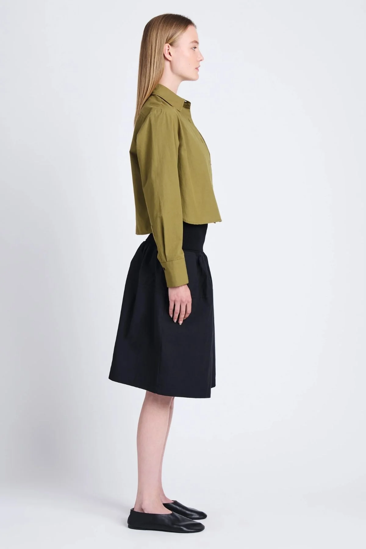 Proenza Schouler White Label Alma Shirt - Olive - Image 4
