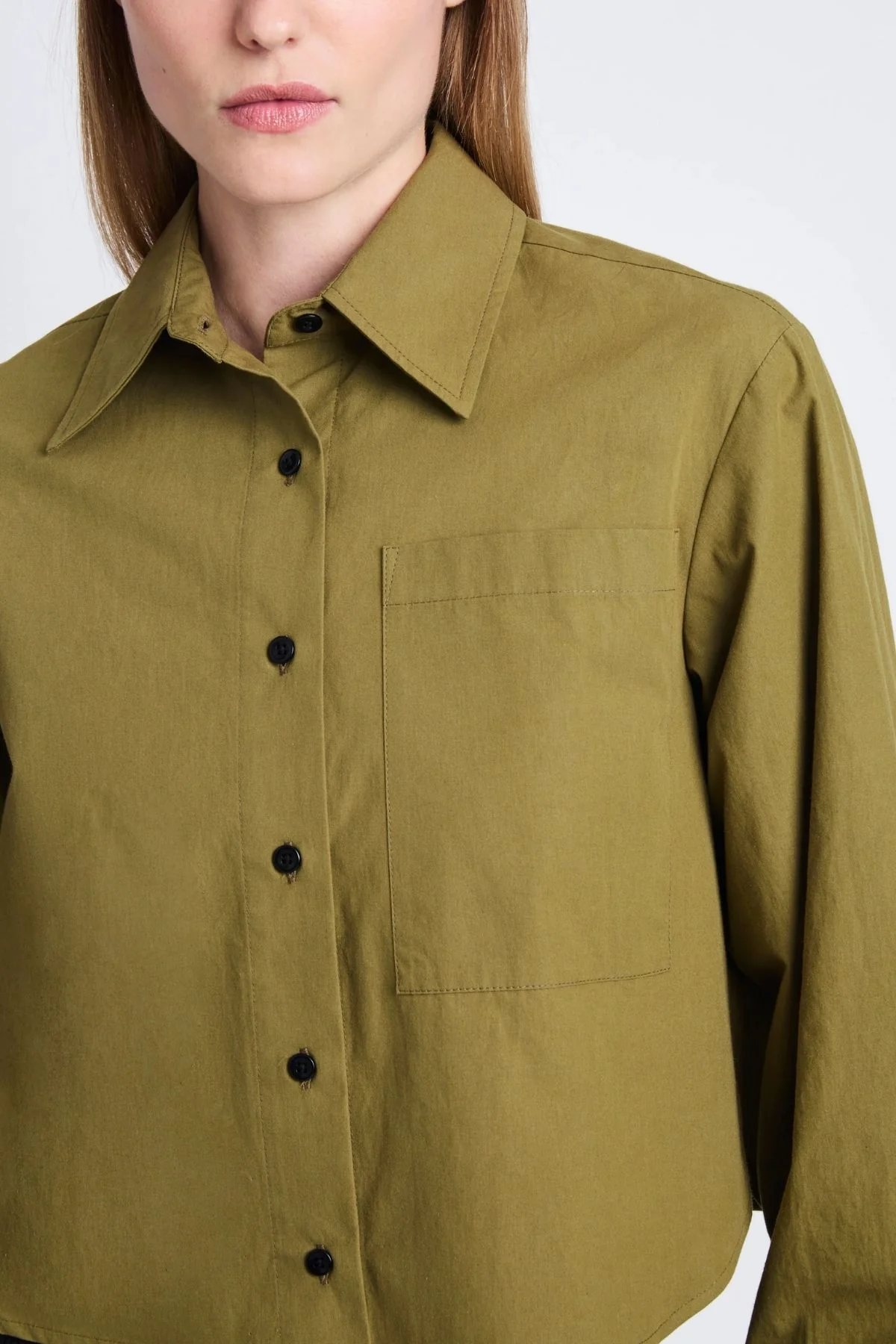 Proenza Schouler White Label Alma Shirt - Olive - Image 6