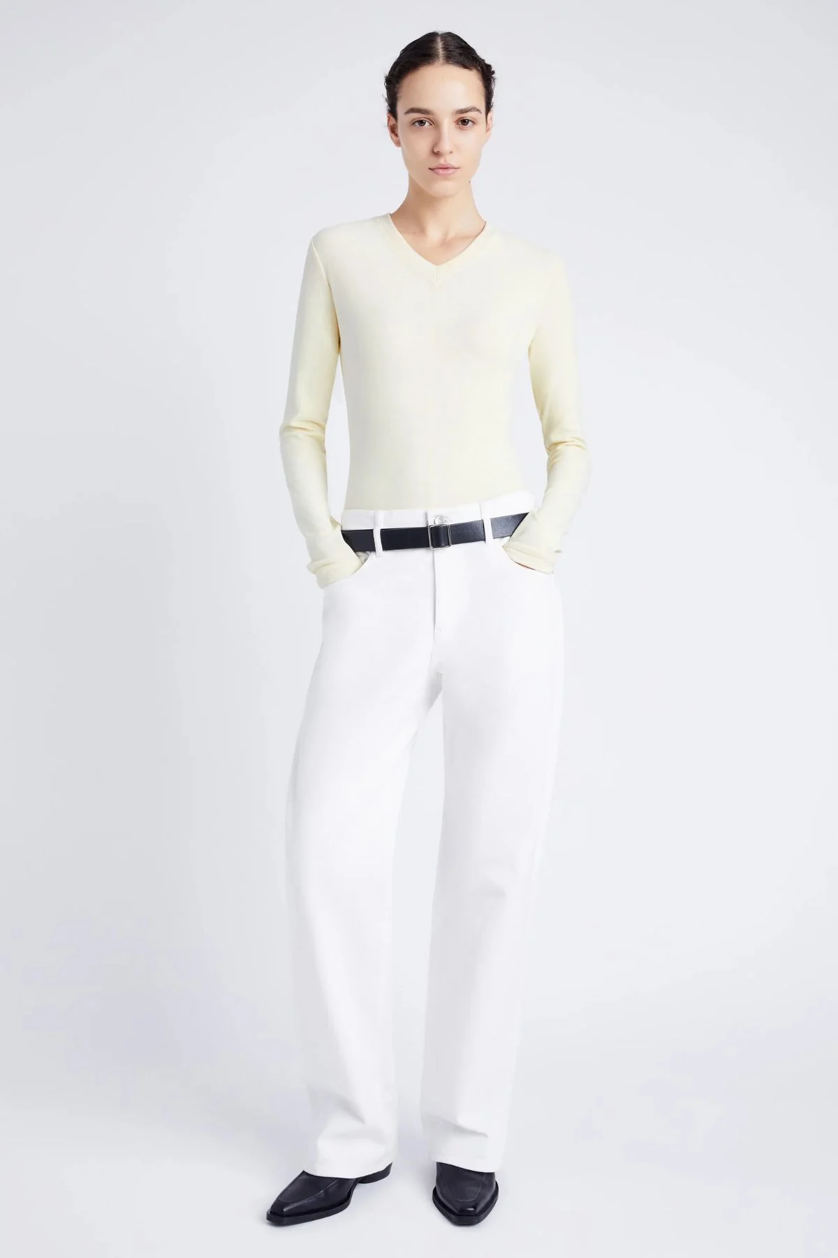 Proenza Schouler White Label Delaney Bodysuit - Pale Yellow - Image 2