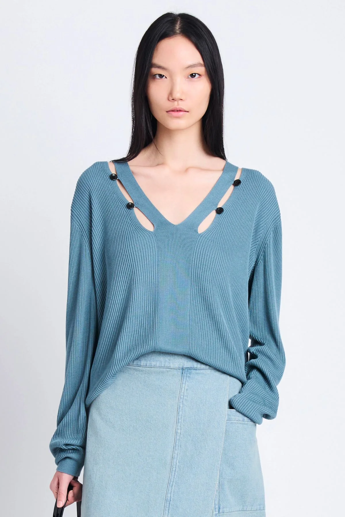 Proenza Schouler White Label Elsie Knit Sweater - Juniper - Image 5