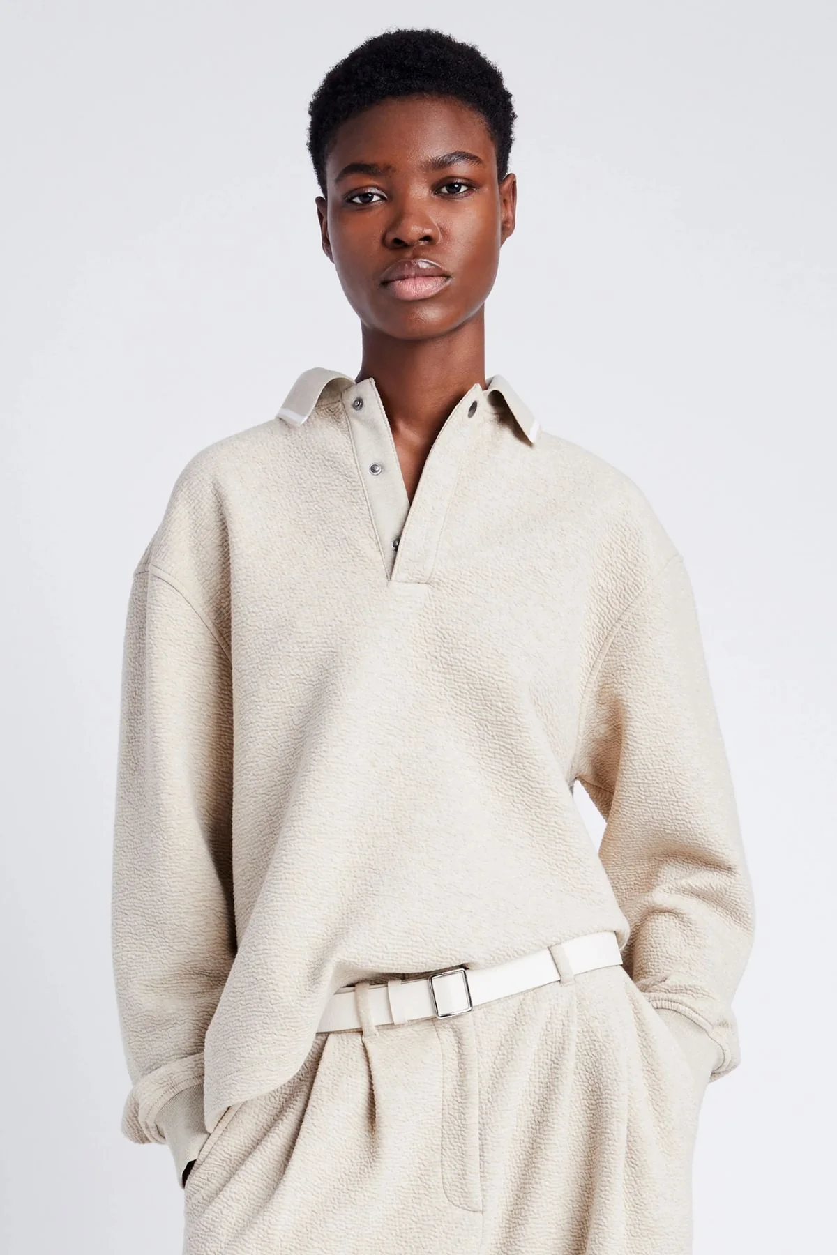 Proenza Schouler White Label Genevieve Knit Sweater - Oatmeal Melange - Image 5