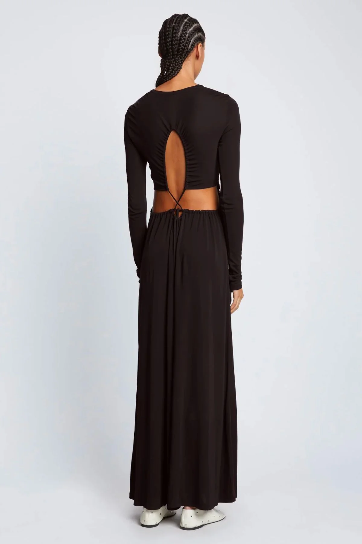 Proenza Schouler White Label Jersey Open Back Dress - Black - Image 3