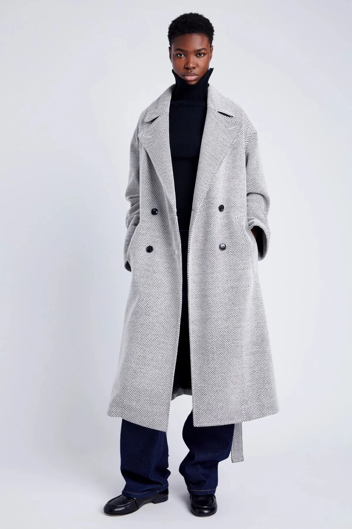 Proenza Schouler White Label Ronan Coat - White/ Grey - Image 3