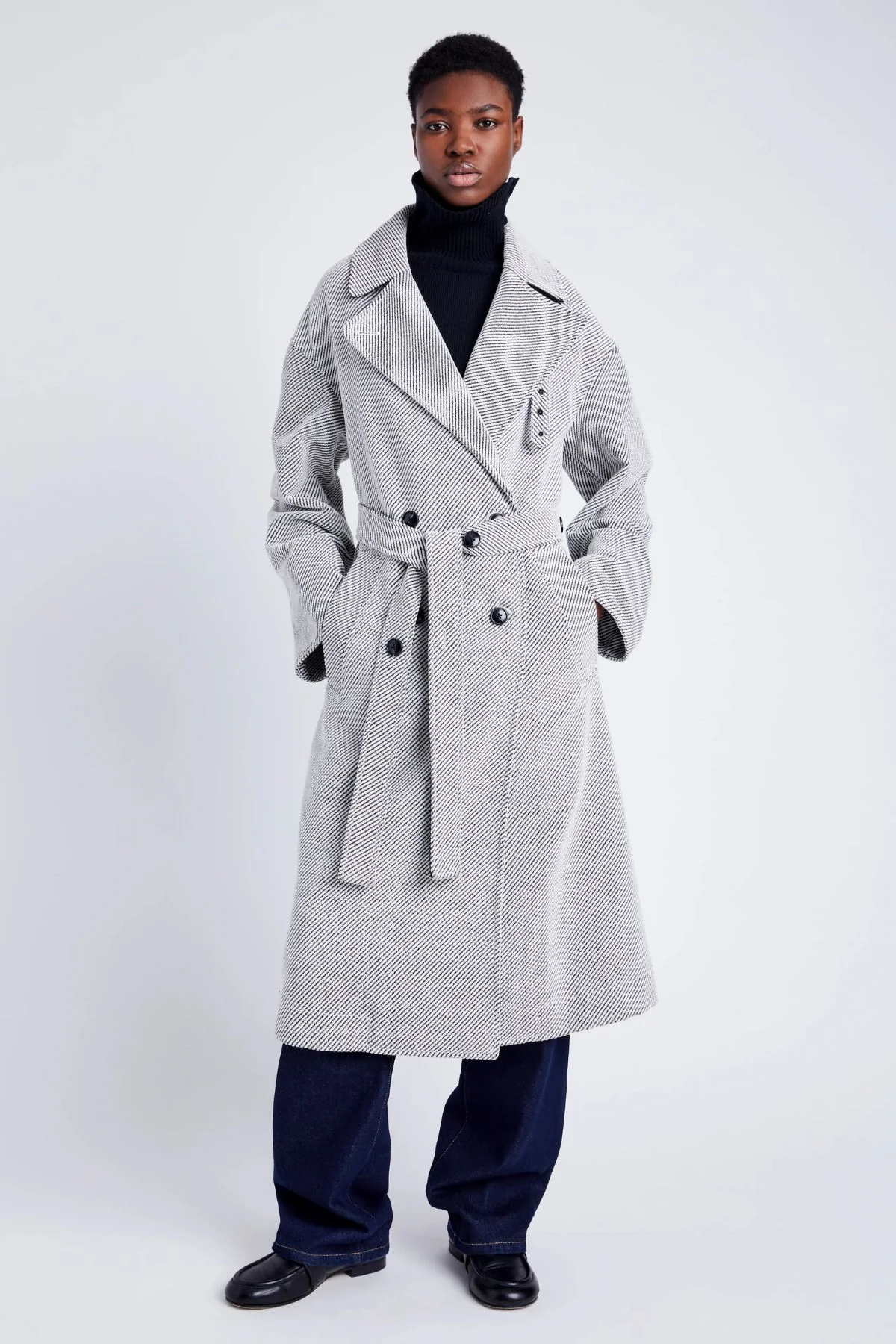 Proenza Schouler White Label Ronan Coat - White/ Grey - Image 5