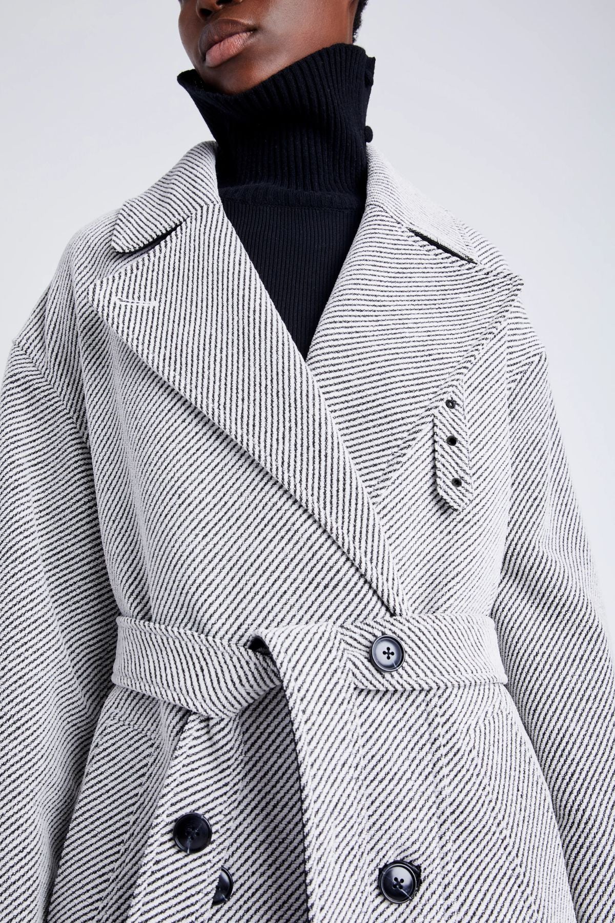 Proenza Schouler White Label Ronan Coat - White/ Grey - Image 6