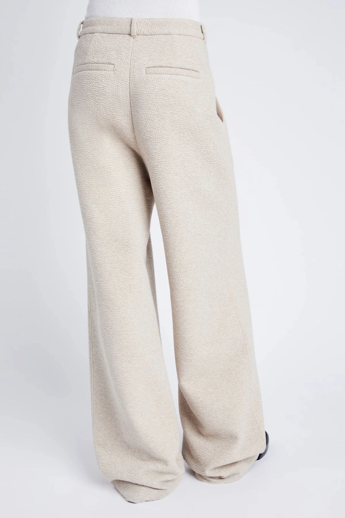 Proenza Schouler White Label Tristan Knit Pant in Cloque - Oatmeal Melange - Image 4